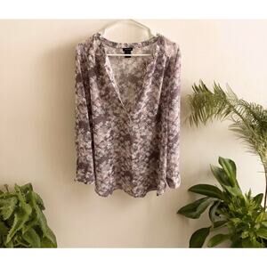 SALE: 3/$25 - Ann Taylor Purple Floral Blouse